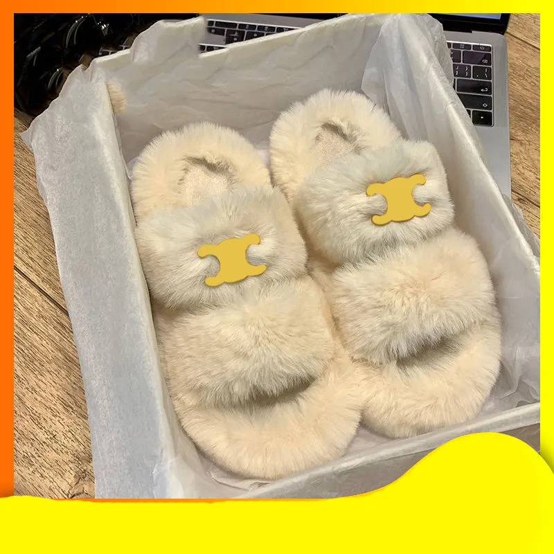 Unisexe Fuzzy Slipper Designer Sandal Pantoufles Diapositives Femmes Hommes Pantoufles Fond Plat Flip Flop Baskets Bottes Casual Chaussure 2211294D