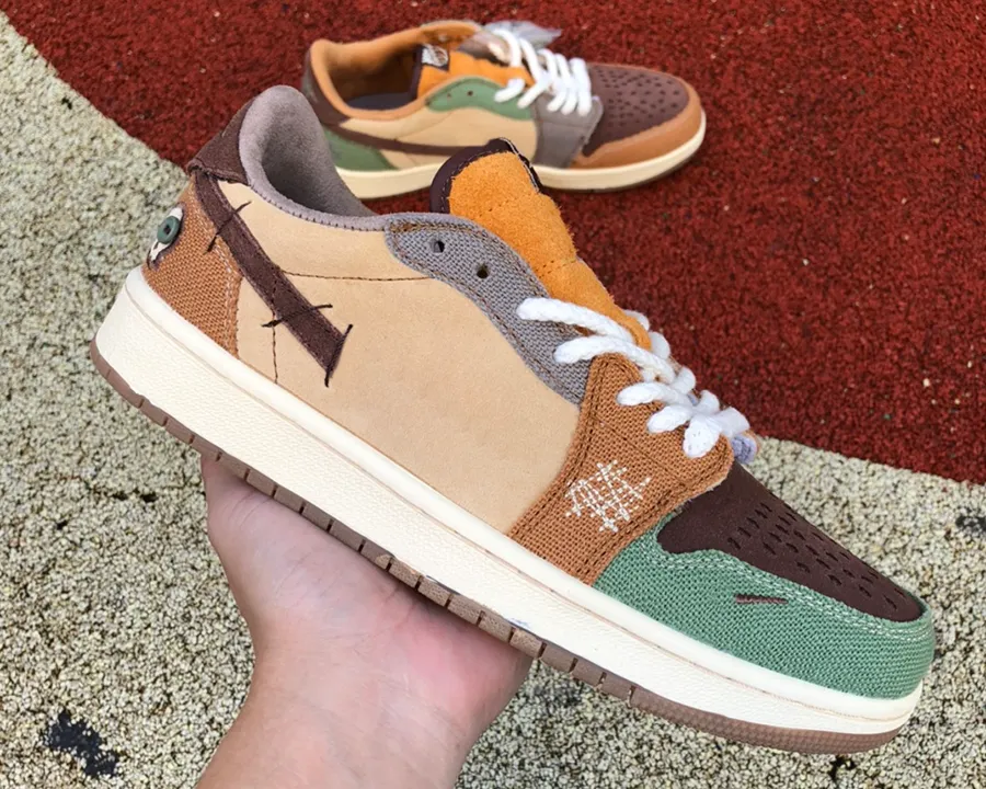 Jumpman 1 Low OG Voodoo Basketball Shoes Zion Williamson X 1s Flax