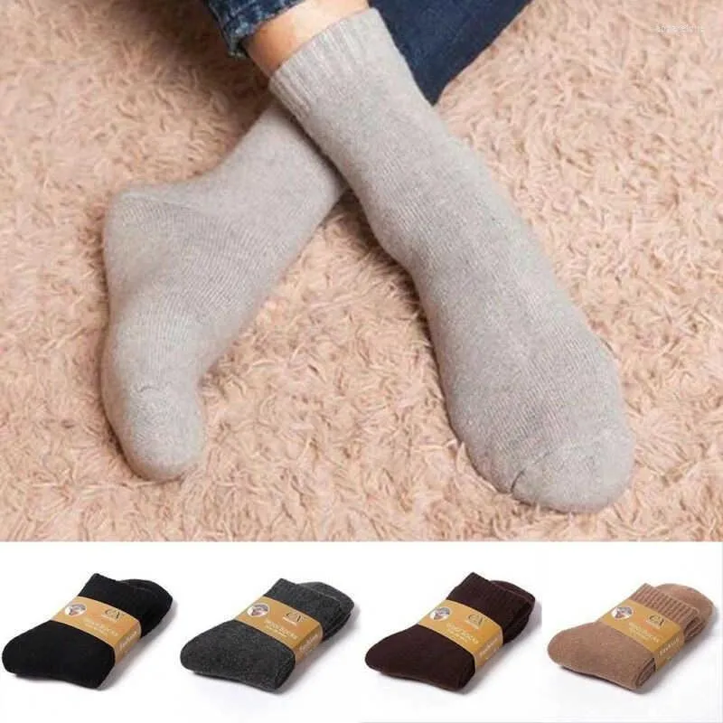 Chaussettes en laine pour hommes, confortables, épaisses, Sports d'extérieur, cachemire, chaudes pour l'hiver