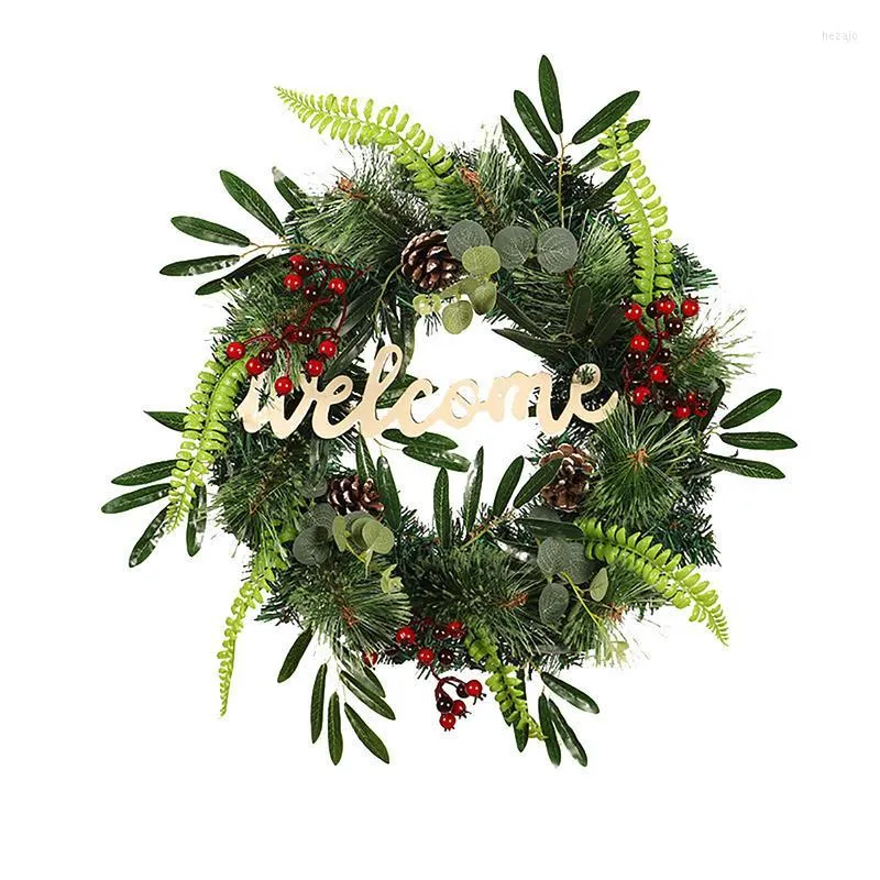 Decoratieve bloemen Kerst Welcome krans voor voordeur boerderij slinger buiten tuin veranda indoor raam