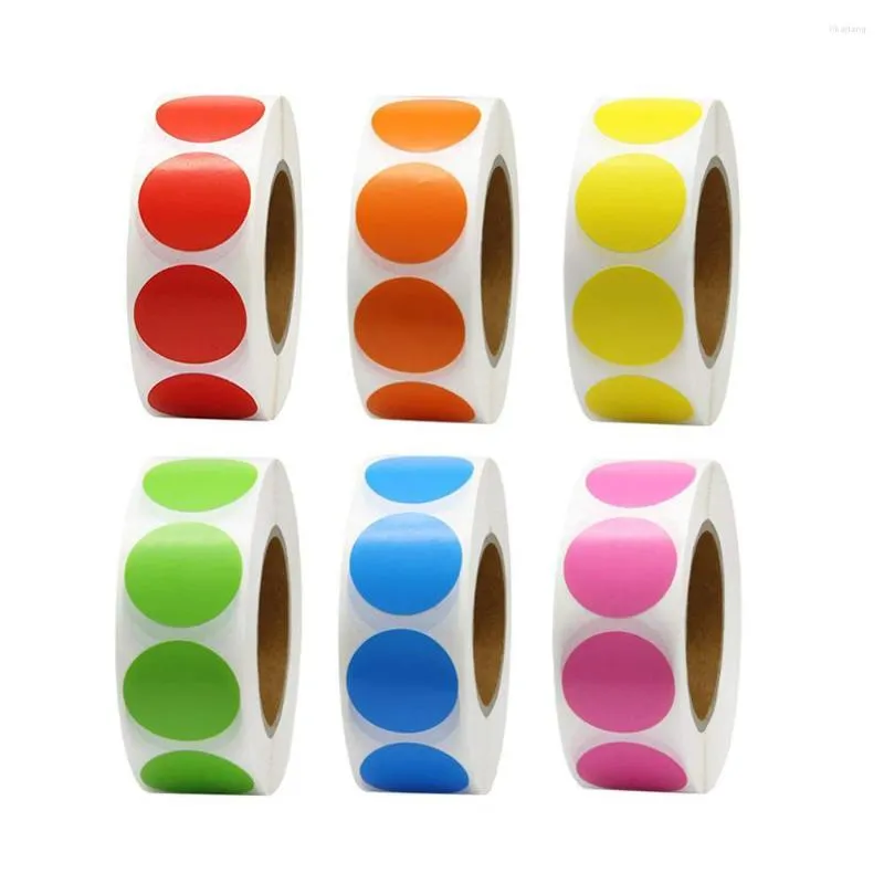 Confezione regalo 500 pezzi di etichette adesive colorate con codifica puntini giocattolo per bambini carta da cancelleria impermeabile scrivibile