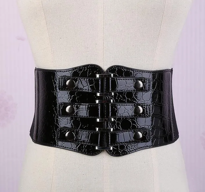 Accessori per costumi New Metal Punk Rivet Cinture larghe Corsetto sottile da donna Fascia da cintura Cintura in vita Accessori per abiti femminili