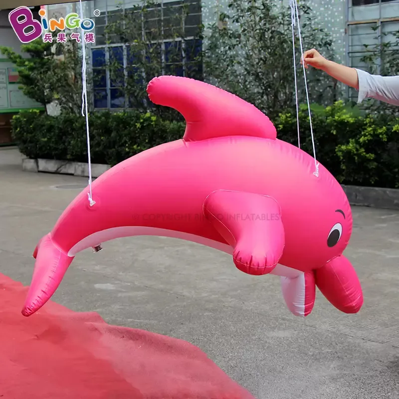 Quality PVC Inflatable Cartoon Animal Dolphin Models Inflation Ocean Theme Decoration For Event Party With Air Blower Toys Sports Factory