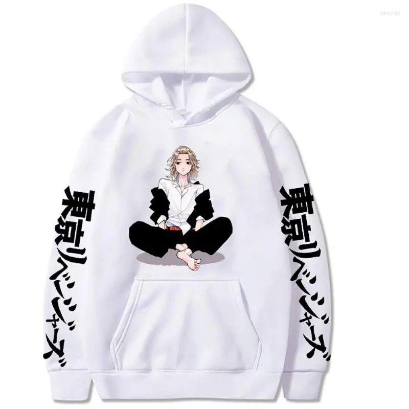 Męskie bluzy z kapturem anime Tokyo Revengers z kapturem ponadgabaryt Manjirou sano bluzy z kapturem harajuku pullover zwykłe ubranie hip -hopowe