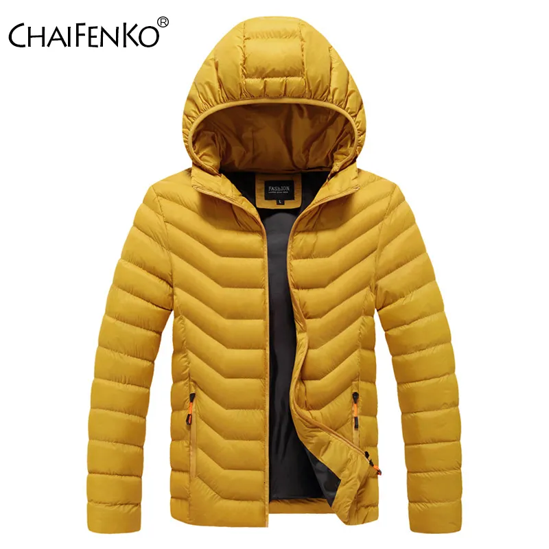 Mens Down Parkas Chaifenko Winter Warm Casual Jacket Autumn Fashion Streetwear WITRPOOF GRUBY Z kapturem Slim Solid Coat 221129