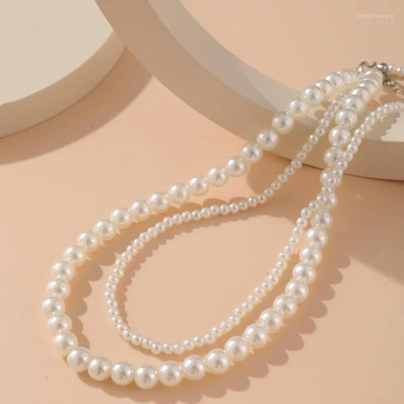 Chains Double Layer Pearl Necklace For Women Party Jewelry Gift