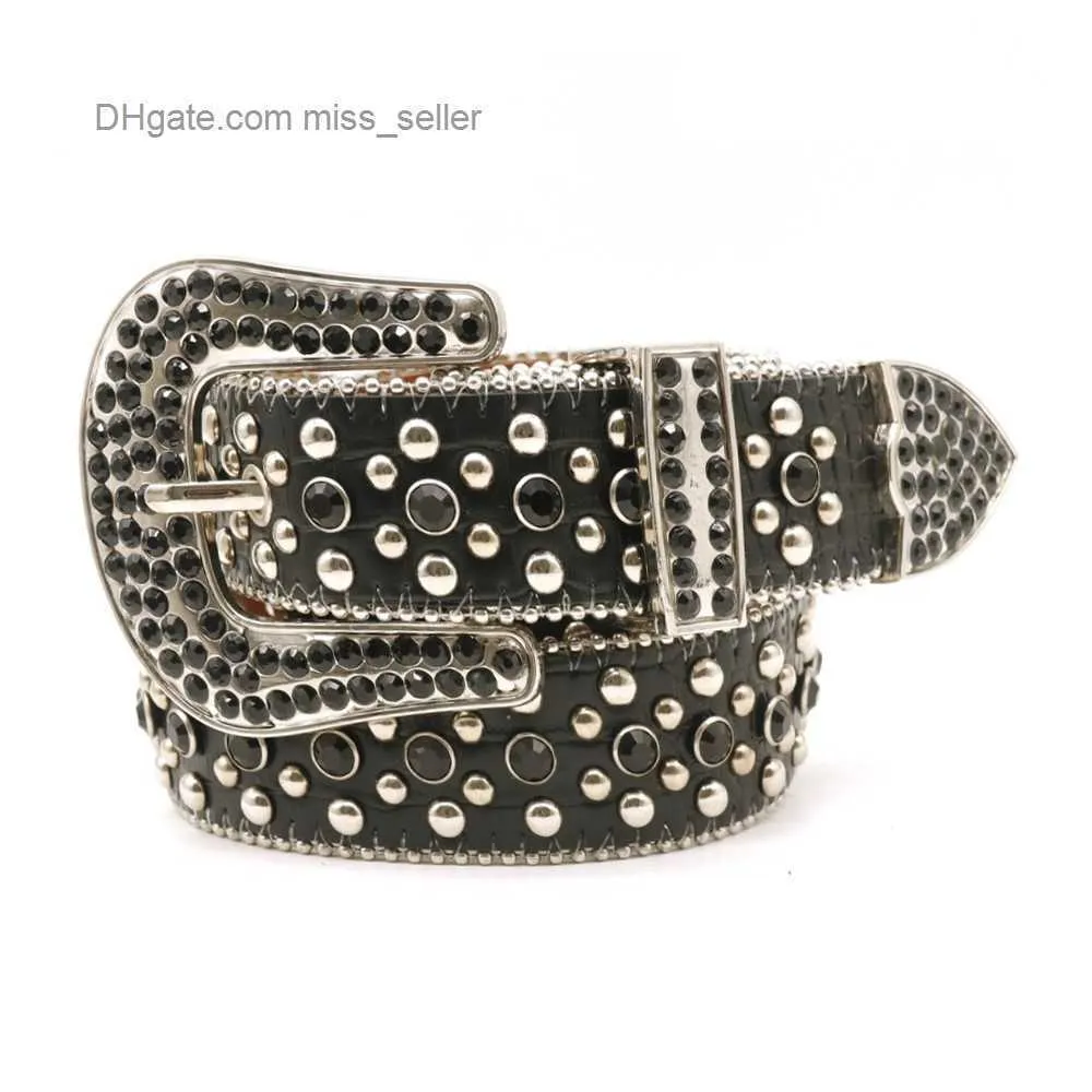 2022 حزام مصمم BB Simon Rhinestone Belt للرجال والنساء يغطاء الخصر مطعمة بالهيب هوب بانك على غرار الأزياء في الهواء الطلق حزام متعدد الاستخدامات