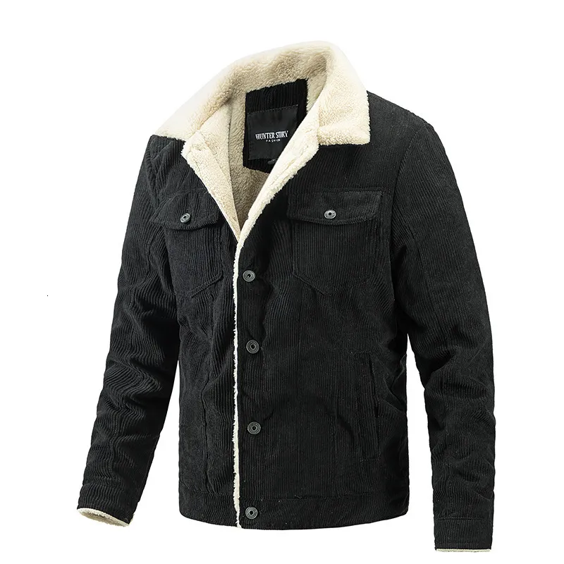 Vestes d'hiver pour hommes, manteau polaire chaud en velours côtelé, peluche, mode coréenne, Streetwear moto 221129