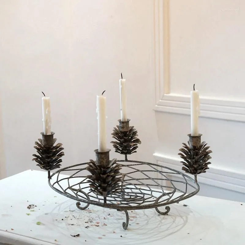 Pine Cone Candle Holder Pine Cone Handicraft Retro Rustic Metal Holder  Stick From Concerweek, $111.66