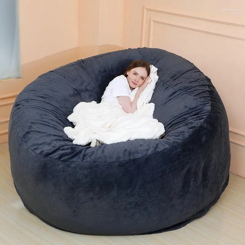 Chair Covers Drop Soft Comfortable Fluffy Faux Fur Bean Bag Cover 5FT6FT7FT Lazy Sofa Giant