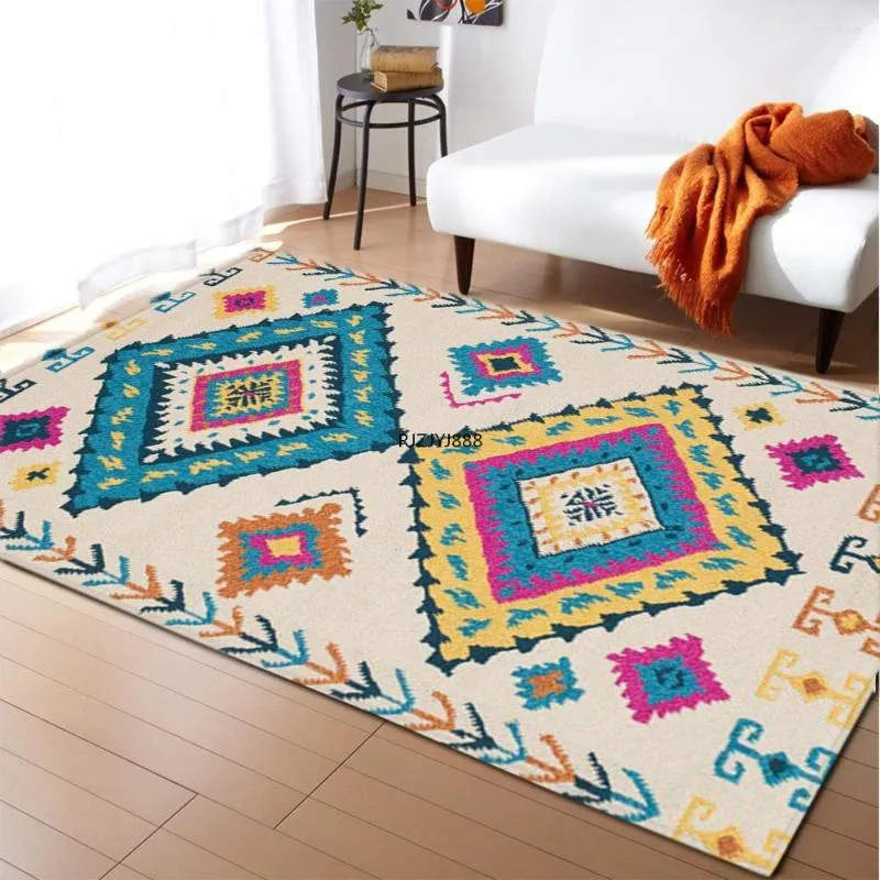 Teppiche Bohemian Retro Geometrischer Stil 3D-Druck Teppich Wohnzimmer Schlafzimmer Home Küche Bodenmatte für