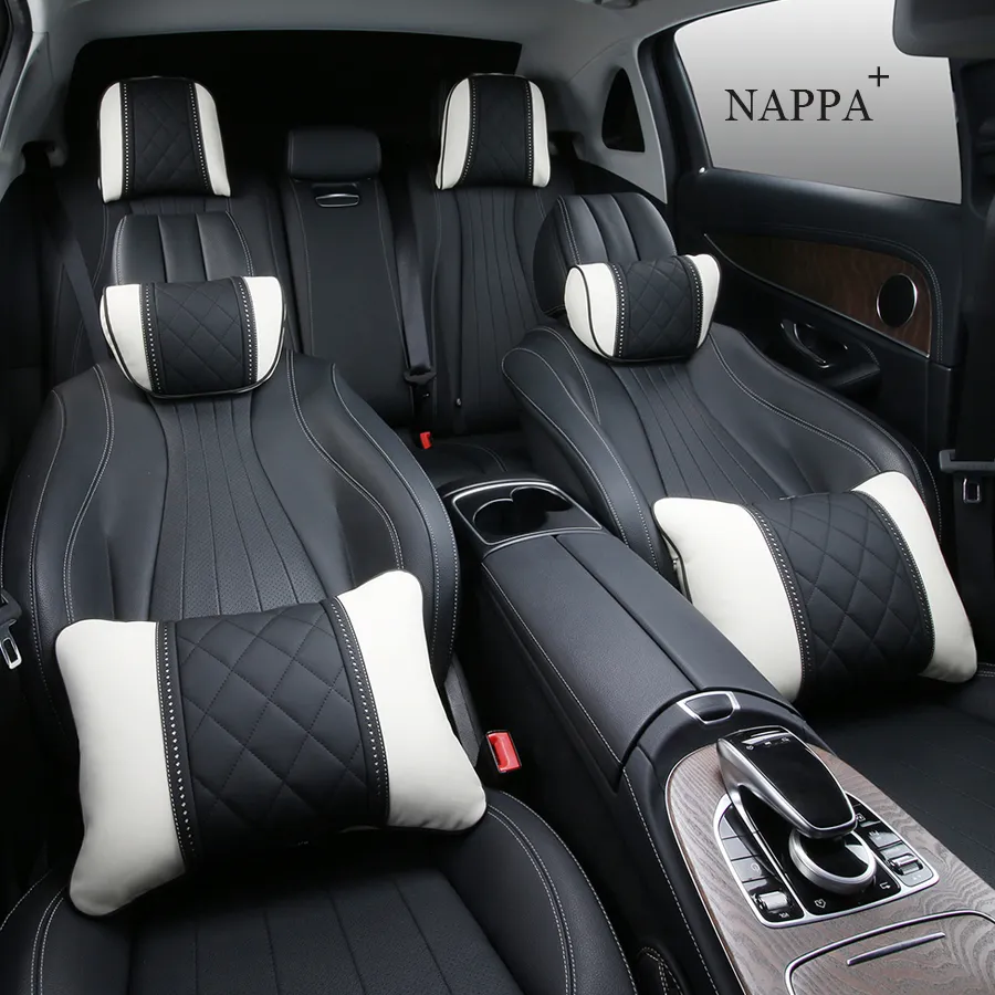 Cuscino per auto di lusso in nappa per Mercedes Benz Maybach Classe S Poggiatesta per auto in pelle da viaggio Cuscini per poggiatesta Cuscino di supporto