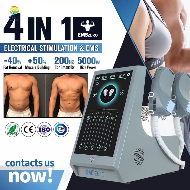 Graisse ventre brûlant 4 poignées ems amincissant la perte de poids emslim minceur système dispositif corps stimulation musculaire RF machine