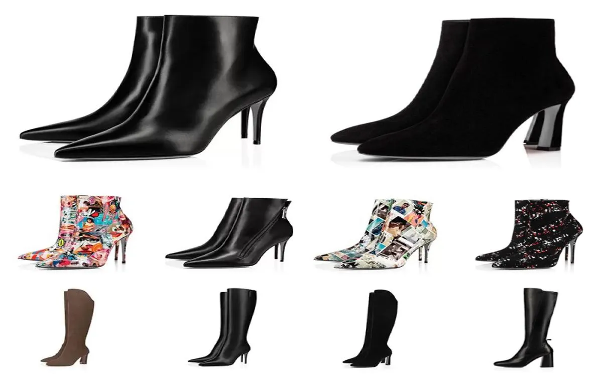 2022 Женские женские дизайнерские сапоги кроссовки кроссовки женская платформа высокие каблуки черные каштановые темно -синие кожаные замши зима1844142