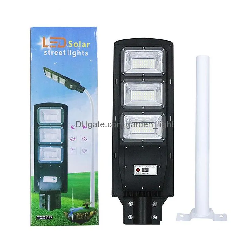 Solar Straßenlaterne 30W 60W 90W 120W Lampe Radar Bewegungssensor Wasserdicht Ip67 Wand Außenlandschaft Garten Straßenleuchte W Dhlyt