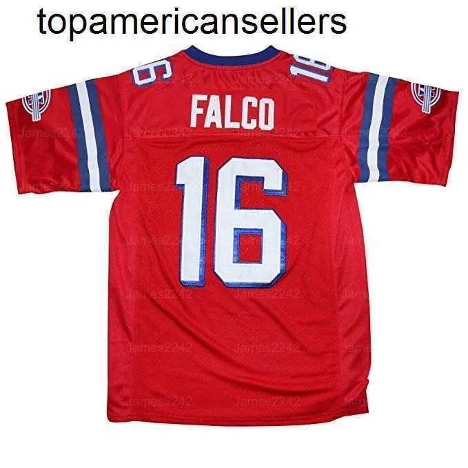 Shane Falco #16 De vervangingsfilm mannen voetbalshirt genaaid Red S-3XL