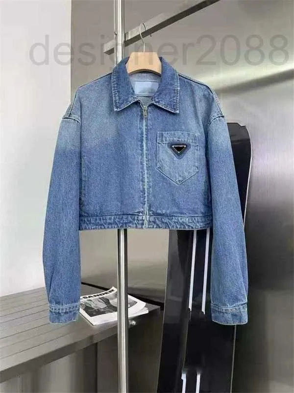 Kvinnor ner parkas designer kvinnor denim jackor smal stil för dam med brev zippers knapp knopp vår höstrock jeans modejacka denims långa pypv