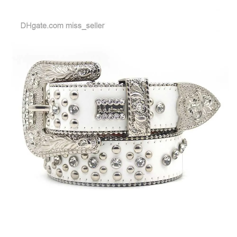 2022 Cinturão de designer BB Simon Rhinestone Belt feminino fino cinto rebite Personalidade artesanal Hip-hop Punk calças Miss Miss Seller