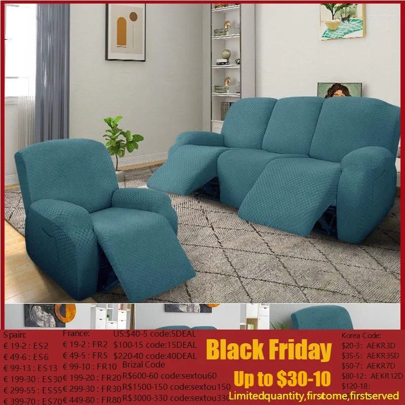 Sandalye kapakları 1 2 3 Seater Recliner Sofa Kapak Elastik Her Şey Dahil Masaj Kanepe Slipcovers Stretch Lounger Koltuk Güverte