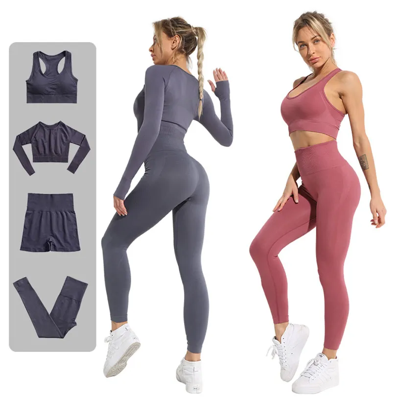 Abiti da yoga pantaloni leggings senza cuciture senza cuciture Sortochi Sports Allenamento in palestra che indossa abiti sportivi sportivi atletici per ragazze Fitness Activewear