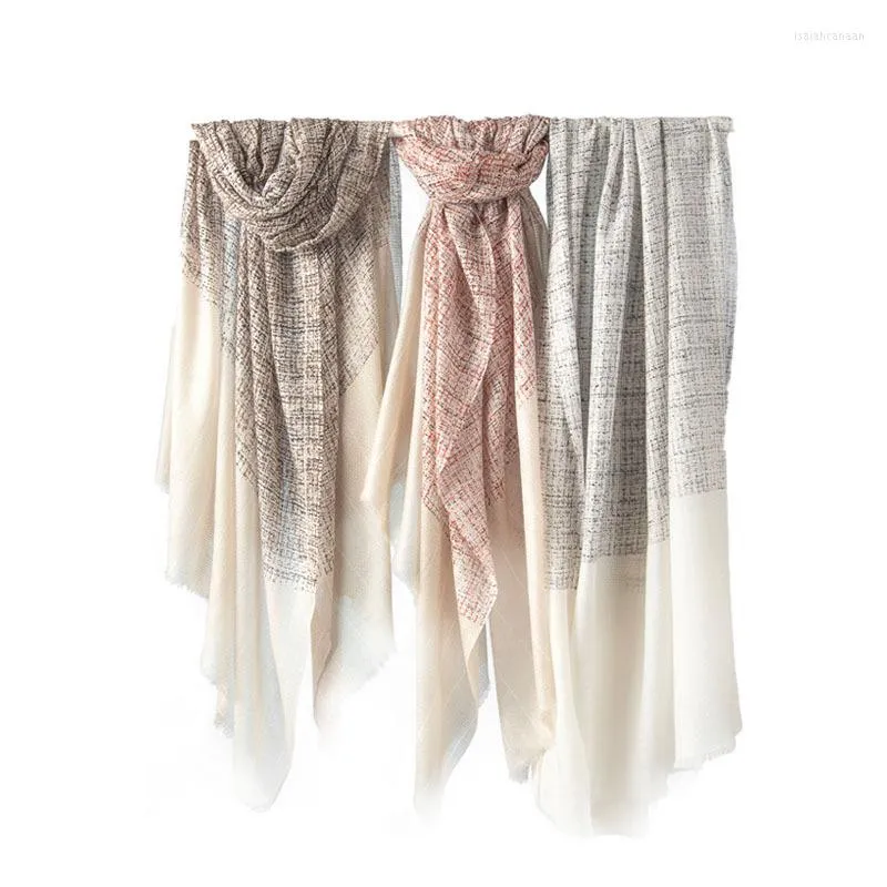 Halsdukar merino ull halsduk kvinnor sjal 2022 stil v￤rmde sm￥ mesh garnf￤rgad tryckt tunn sektion fabrik