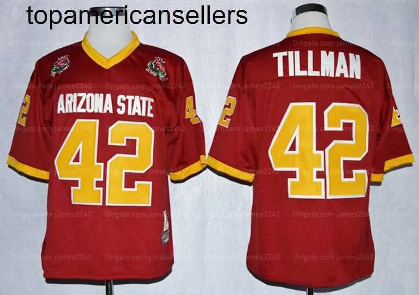 Vintage 1997 Rose Bowl College Football Jersey Sun Devis Asu Pat Tillman 42 Maroon Mens Stitched