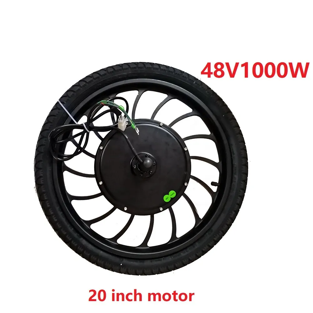 20 tum 36V 48V 1000W BLDC Front Drive bakre hjulkatskateboardnavmotor för elektrisk rickshaw pneumatisk däck