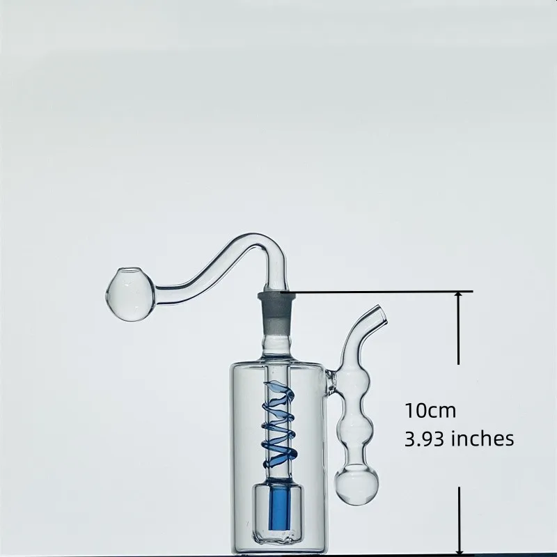 Mini b￩cher bong tasse bulle d'eau bongs bongs ￩pais tuyaux en verre gr￩ement du narguil￩ avec 10 mm 4 pouces