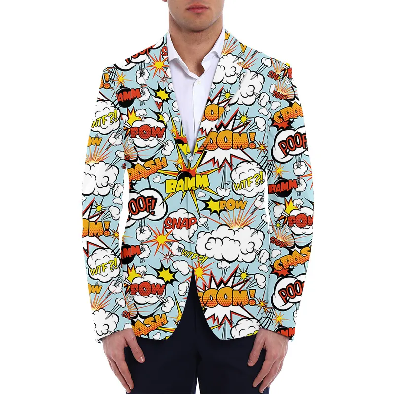 Mäns kostymer blazers män 3d graffiti tryck blazers pojkar costum överdimensionerad mode sommar manliga casual office jackor harajuku streetwear 221128