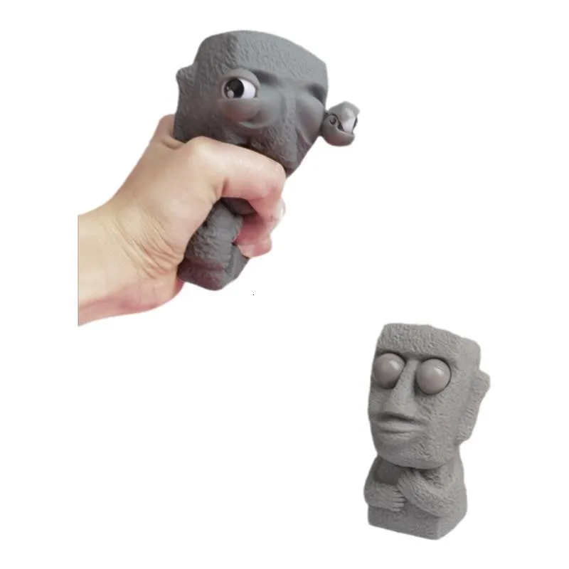 Decompressie speelgoed Funny Expressions Squishy Antistress Toys Moai Standue Squeeze Eyes Poppit offfic Vent Gift for Kids Spotify Premium 221129
