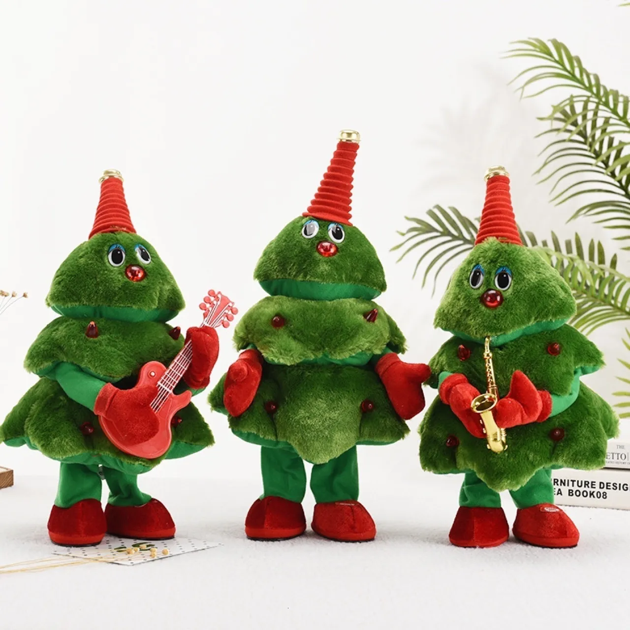豪華な人形クリスマスツリー音楽ダンス歌手サンタクロースのおもちゃのための装飾年のギフト221129