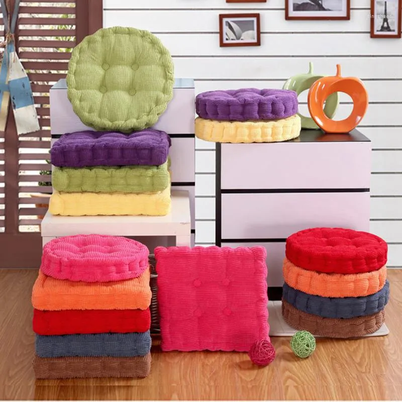 Oreiller mode doux lavable coton siège 36 38 cm forme ronde Plaid chaise coussin coloré décor à la maison tapis de sol plus épais