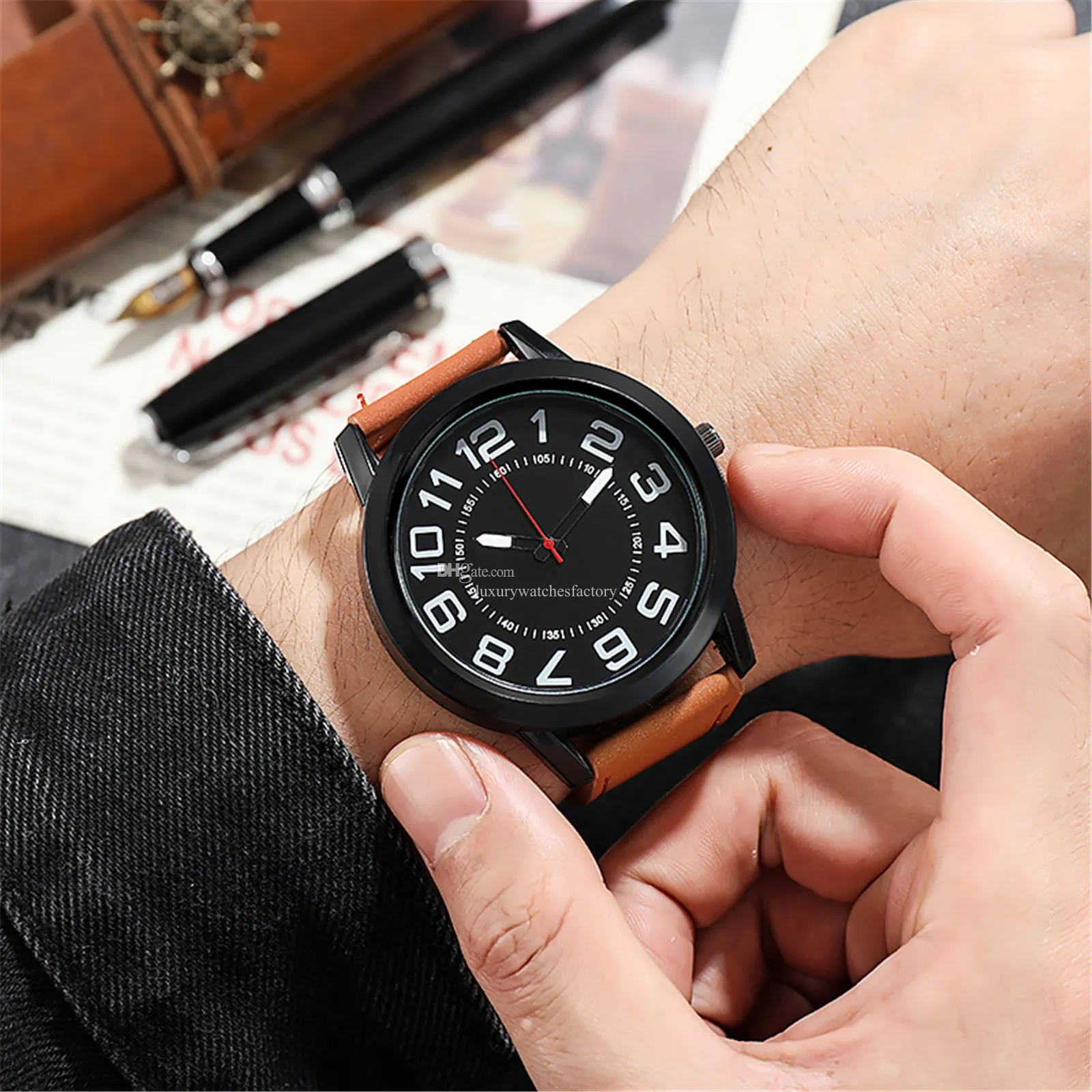 HBP Mens Quartz Wristwatch Straia de a￧o inoxid￡vel Strap Men assistem Business Fashion Birthday Gift Montres de Luxe