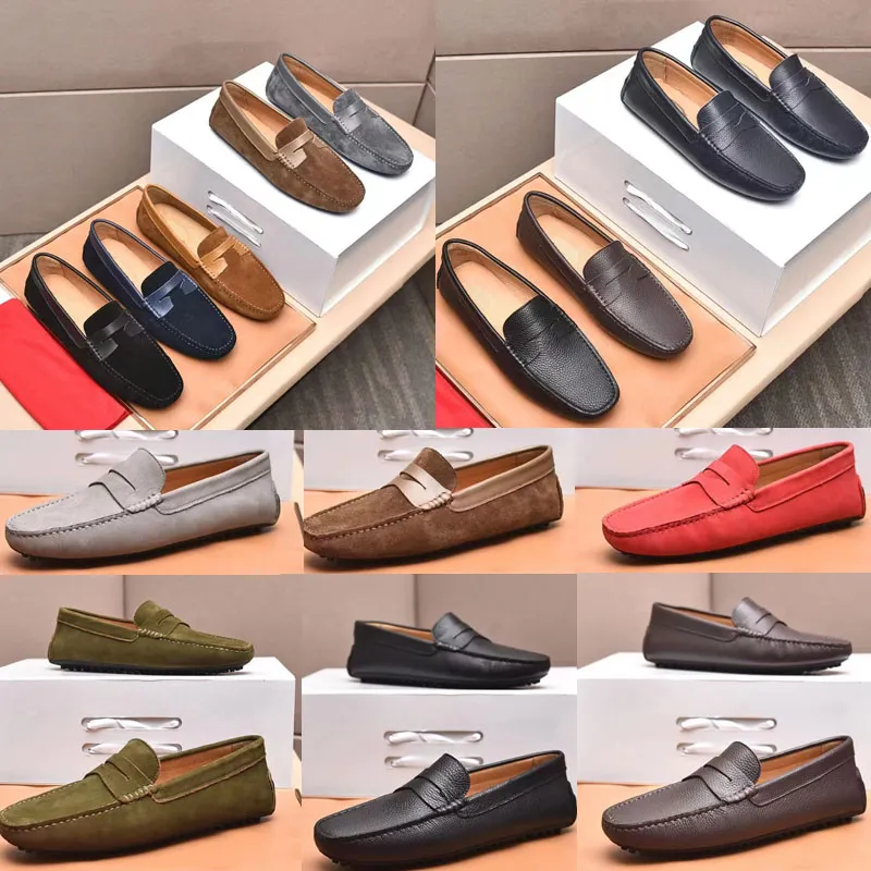 2022 Designer-Herren-Loafer, britische Business-Sandalen, luxuriös, 100 % Leder, Lazy Beanie, lässige Slip-on-Set-Fußschuhe, Frühlingsmode, runder Kopf, Fahrschuhgrößen 38–45