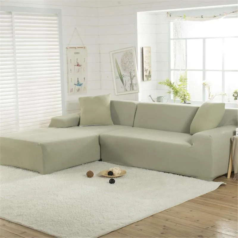 Stol täcker soffa universal elastisk för vardagsrum l-formade handdukslipbeständiga sätesöverdrag strech slipcover 5 färger