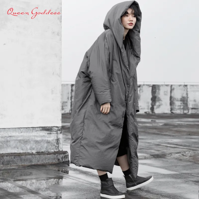 Femmes Down Parkas Hiver Longue Veste Chaud Pardessus Femme Vêtements Plus La Taille 90 Canard Blanc Avec Capuche Casual Outwear 221128