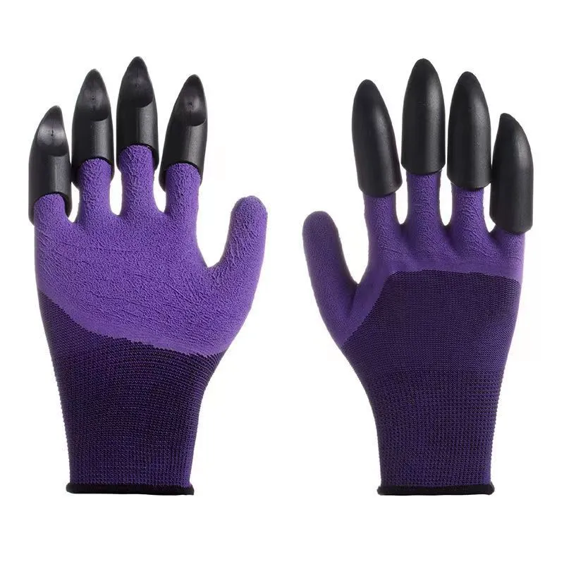 Gants de jardin à 4 griffes avec Latex ABS plastique imperméable plantation creuser sol Durable imperméable gant de travail outil extérieur