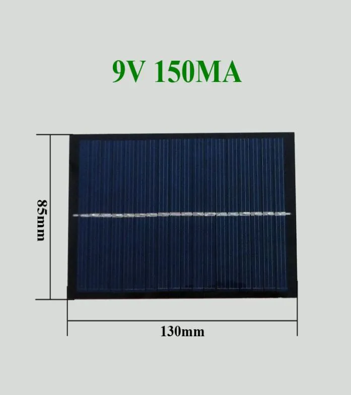 30pcs Panel solar pequeño 9V 150MA 135W 130 mmx85 mm para batería de 36V3472256