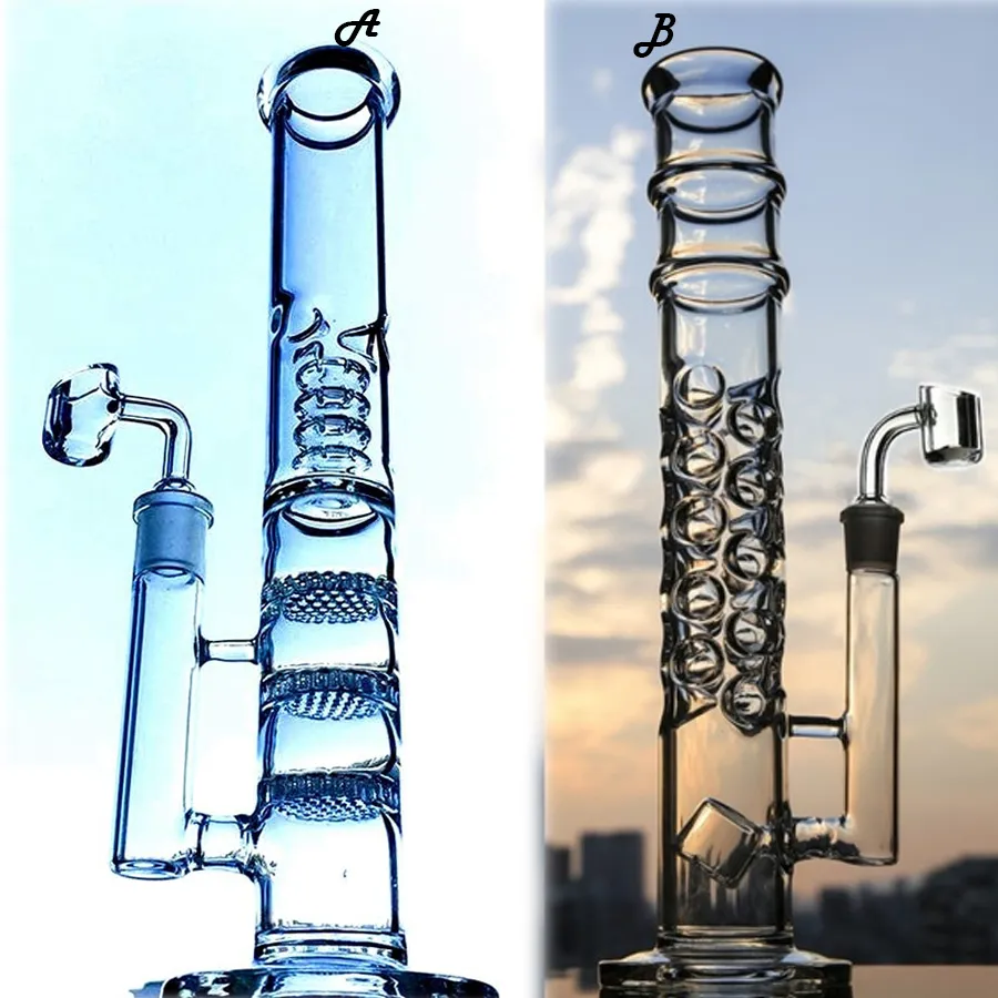 17,3 pouces narguilés percolateur bangs en verre tuyau de fumée eau en verre épais bong barboteur capiteux Dab Rig avec joint de 18 mm