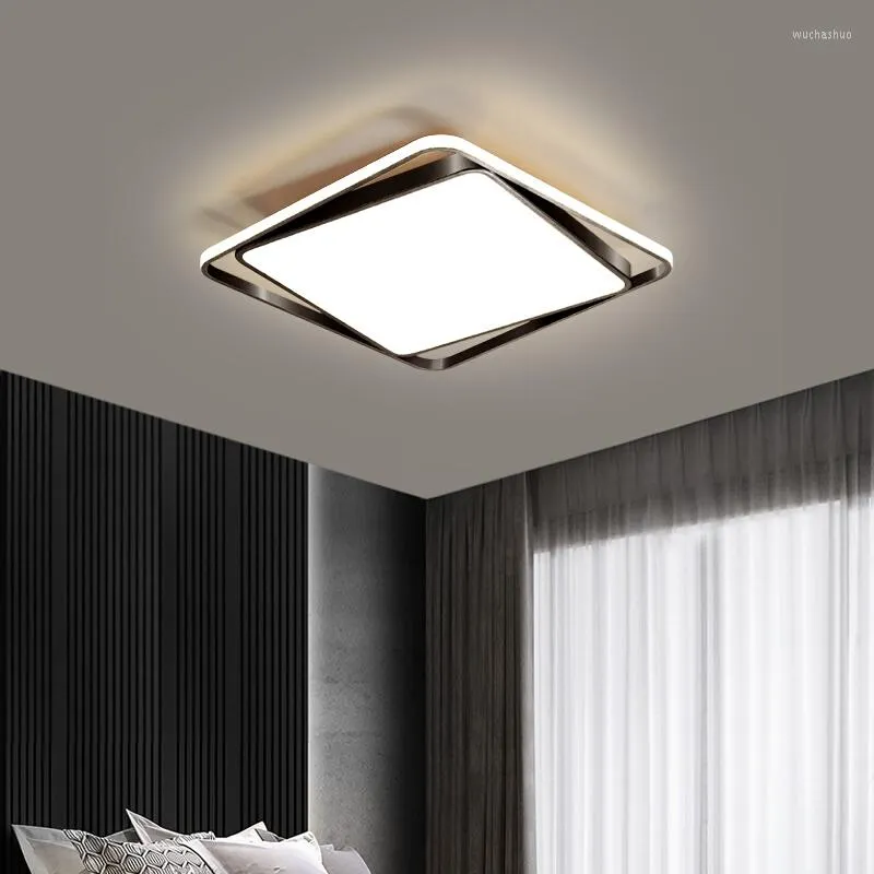 天井照明モダンな販売リビングルームのためのLEDライトブラックゴールドスクエアランパダリオランプhom