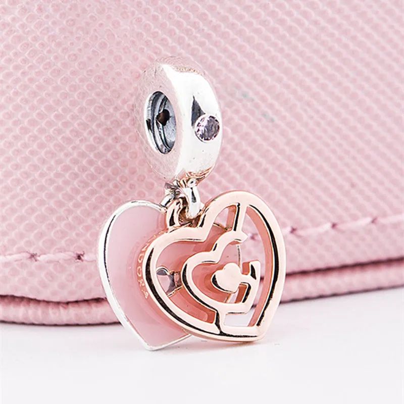 Pendentif en argent sterling 925 pour la Saint-Valentin, chemin vers l'amour, compatible avec les bracelets à breloques européens Pandora.