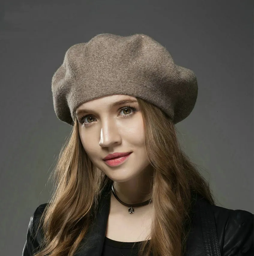 Rhinestone-Embellished Wool beret green for Women - display picture 1