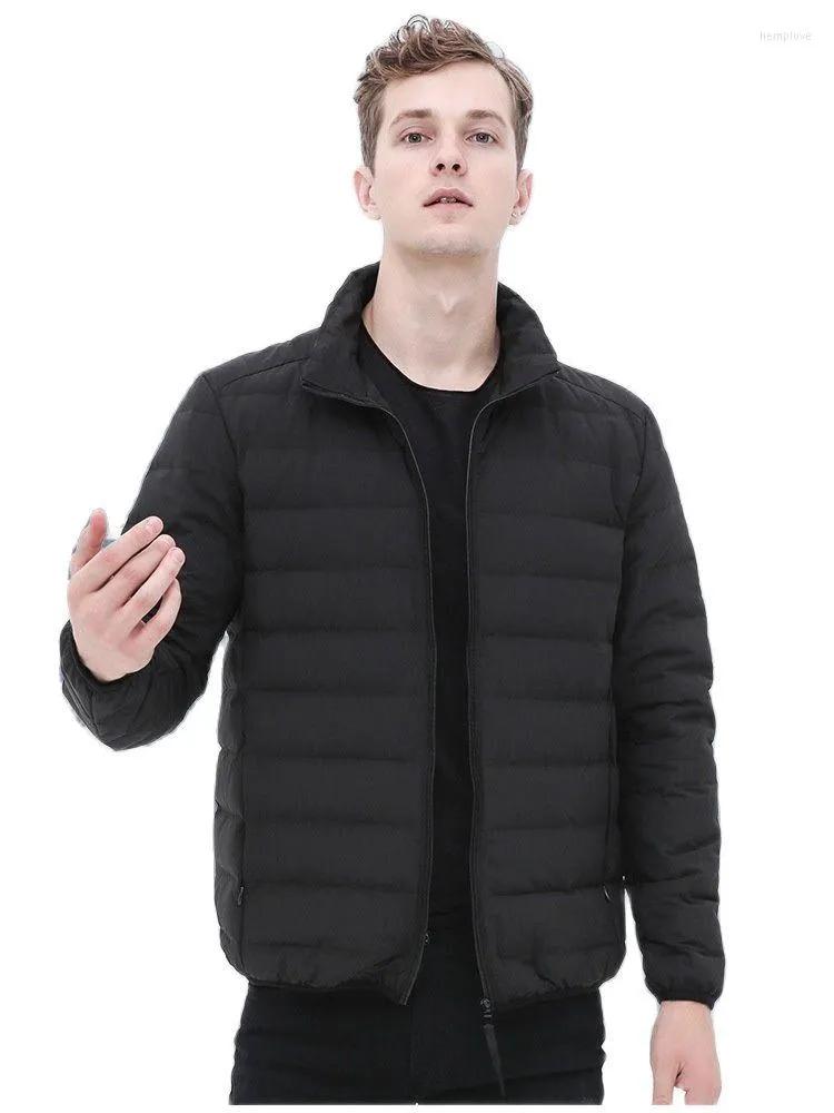 Men's Down Quality 2022 Stand Collar Jacket Autumn Winter Large Coat Warm 90% Duck Filler Ultra Thin Light Male Outwear