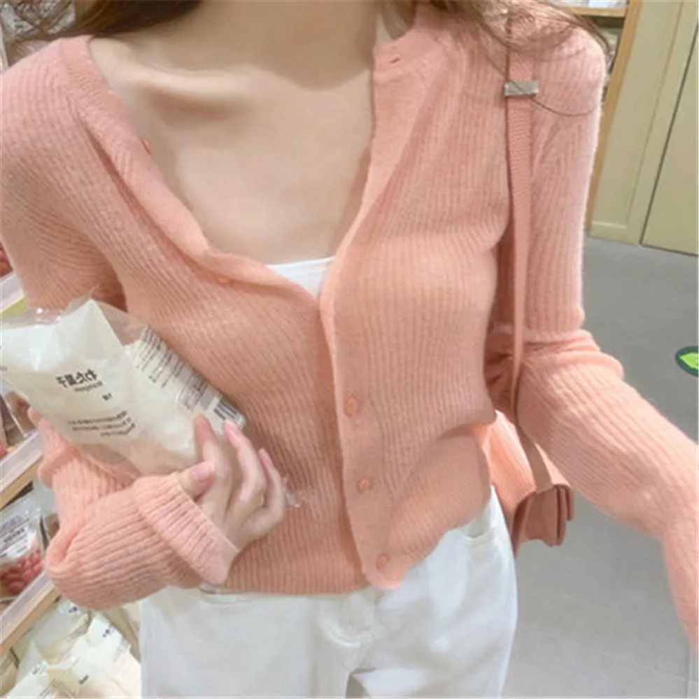 Women's Sweaters Pink Peach Vest Sweater 2021 Spring Summer Vhals Sweater Women Thin Vest Knitted Outfit Female AlleMatch Vintage J220915
