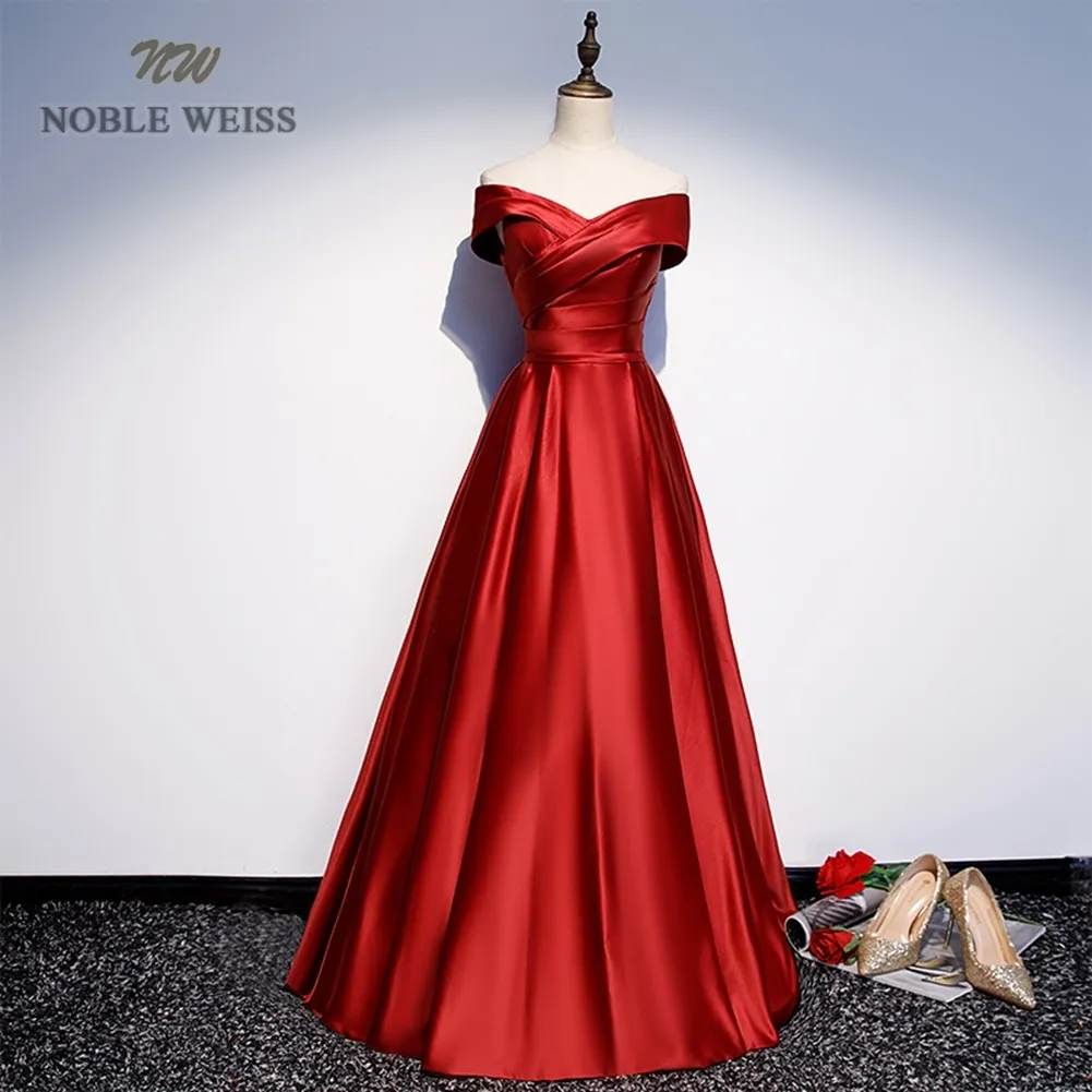 Sukienki imprezowe Długie prowicie w V-decka z ramion A-line-line długości satynowej sukienki Elegancka 221128
