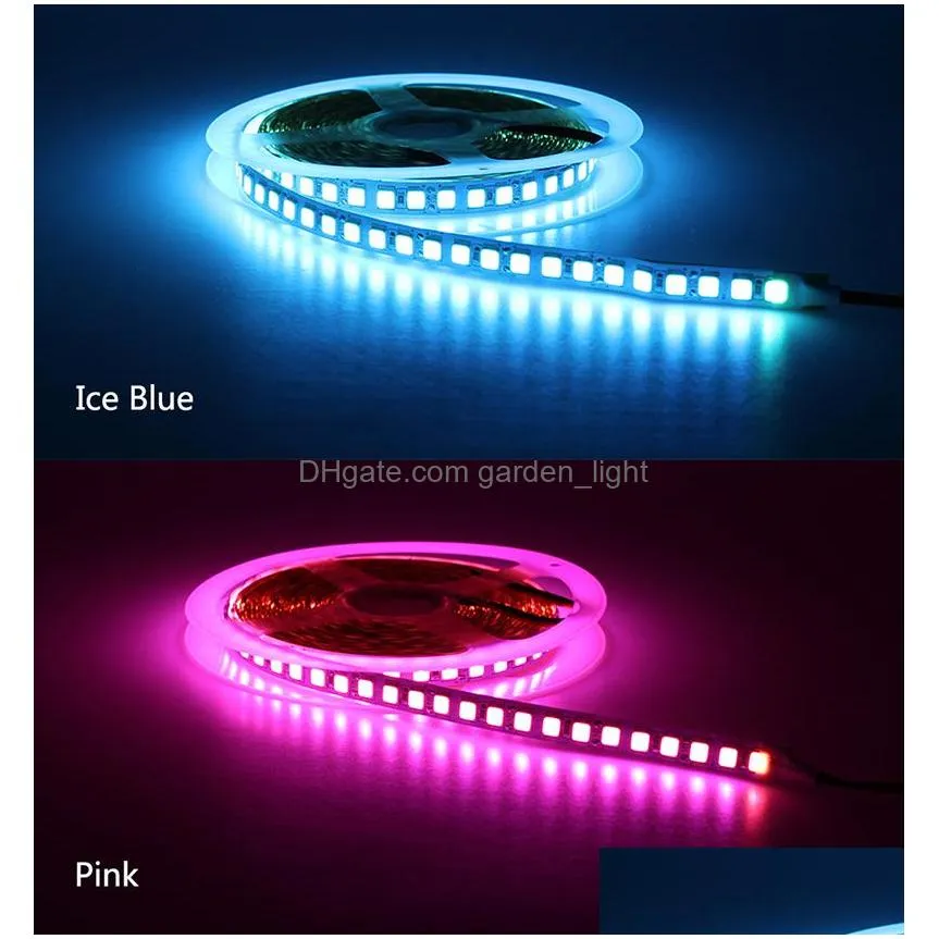 Tiras de LED SMD 5054 5050 IP65 IP67 RGB 12V ￠ prova d'￡gua ￠ prova de ￡gua Luz flex￭vel 600 LEDS 5M LADO DUPLO DHI9D