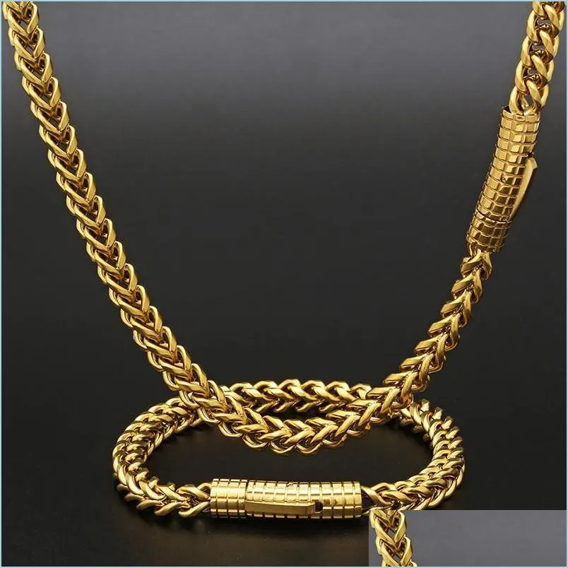 Kedjor kedjor hiphop 18k guld 6mm kedja för män halsband rostfritt stål pvd pläterade droppleverans smycken halsband hängen dhgarden dhser