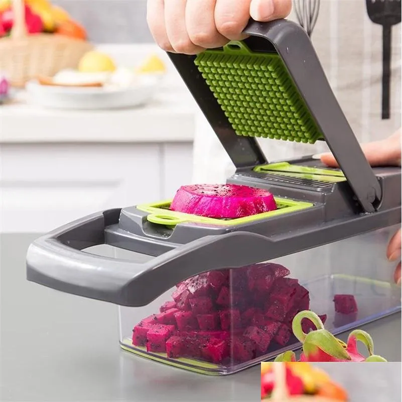 Fruktgrönsaksverktyg 7 i 1 Vegetabiliska verktyg Cutter Food Slicer Dicer Fruit Peeler Cutters Cheese Grater 899 R2 Drop Delivery Home DHDVE