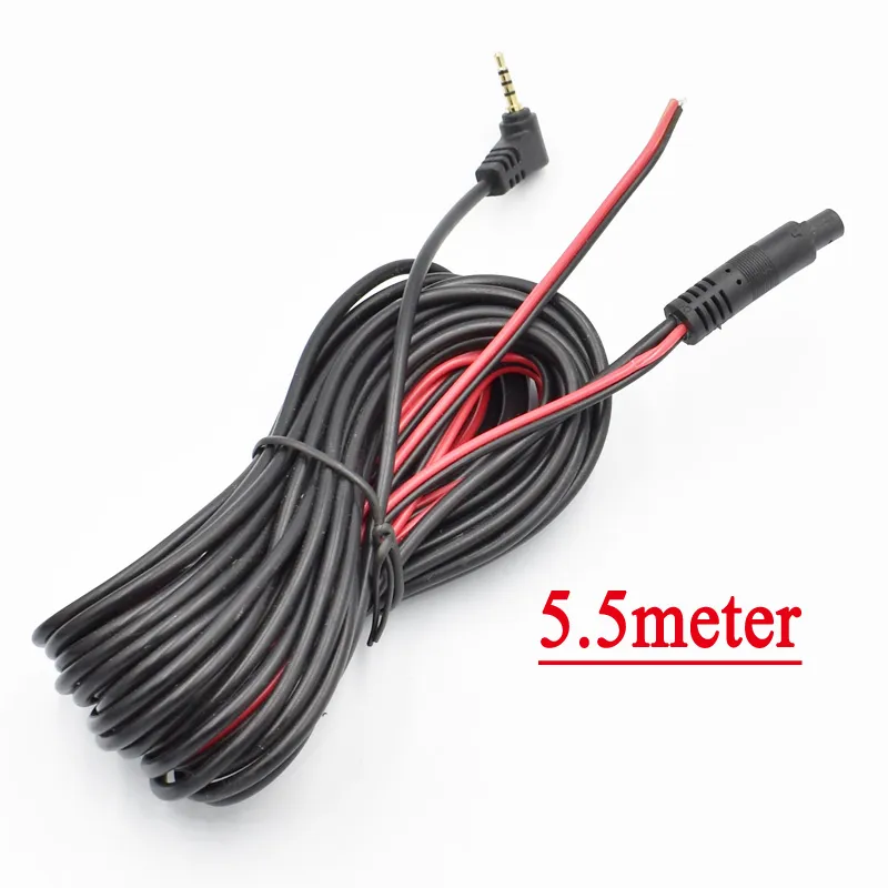 Câble de caméra DVR de voiture à 5 broches 2.5mm Jack Port 4pin ligne d'extension vidéo pour caméra de recul de véhicule