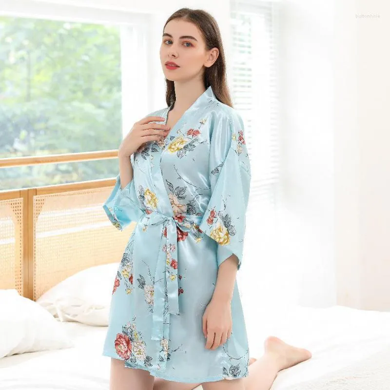 Женская одежда для сонной одежды цветочный халат свободный интимное белье Стиловое женское женское платье для бандоба кимоно.